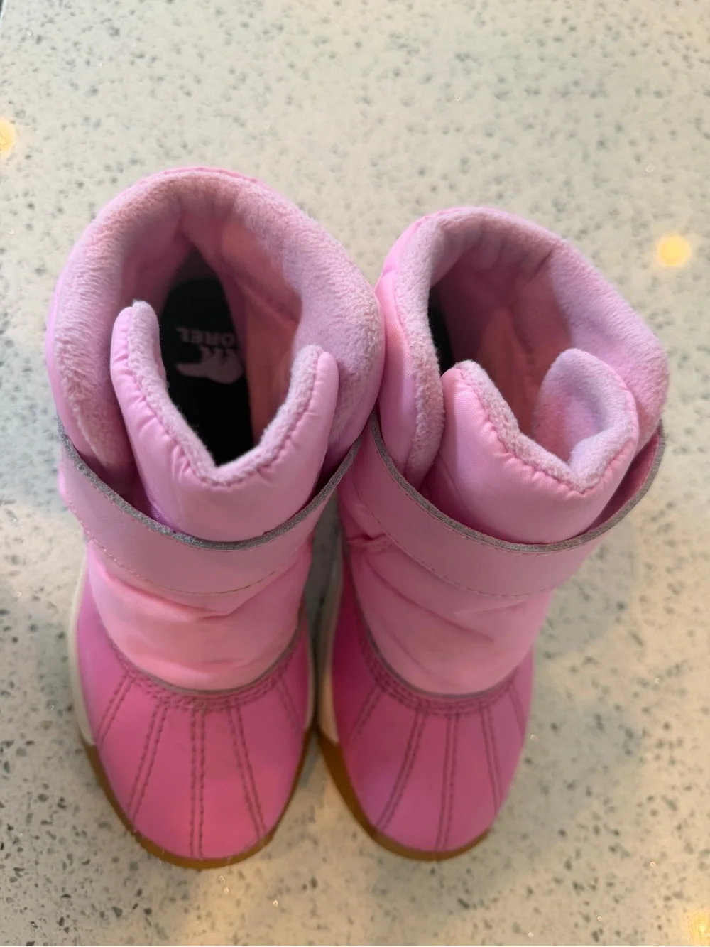 Sorel Kids Pink Insulated Hook-and-Loop Snow Boots Whitney III